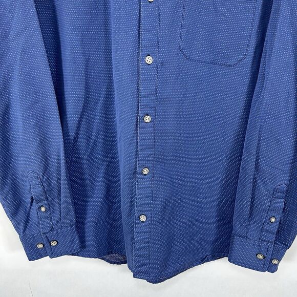 Carbon 2 Cobalt Button Down Shirt Mens Size Large Blue Polka Dot Long Sleeve EUC - Picture 3 of 11